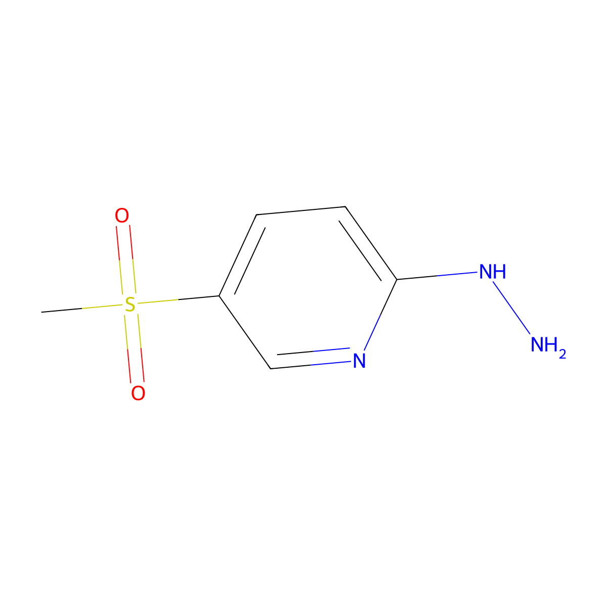 2-Hydrazino-5-(methanesulfonyl)-pyridine molecular structure, CAS 343629-61-8