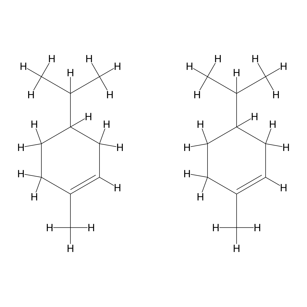 Cyclohexene, 1-methyl-4-(1-methylethyl)-, dimer molecular structure, CAS 34363-01-4