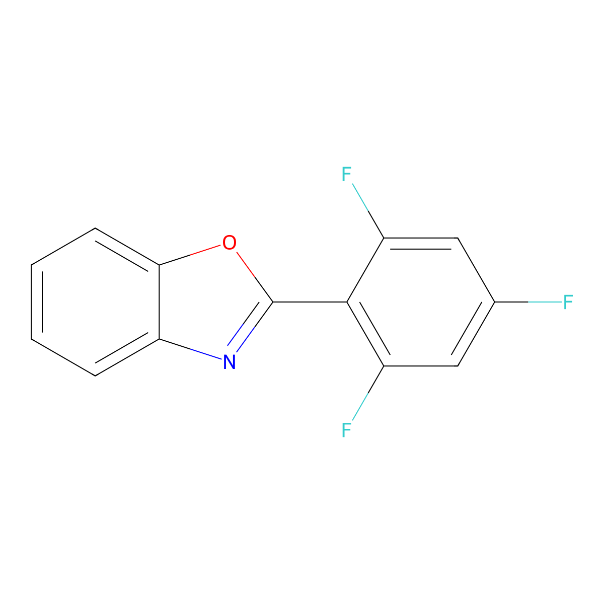 2-(2,4,6-Trifluorophenyl)-1,3-benzoxazole molecular structure, CAS 343631-07-2