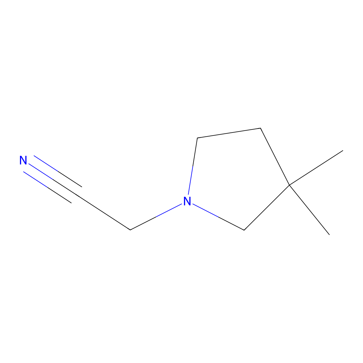2-(3,3-Dimethylpyrrolidin-1-yl)acetonitrile molecular structure, CAS 3437-31-8