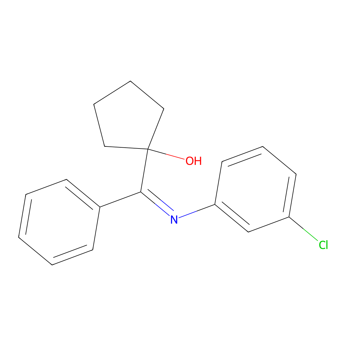 1-[(e)-[(3-Chlorophenyl)imino](phenyl)methyl]cyclopentanol molecular structure, CAS 3437-71-6