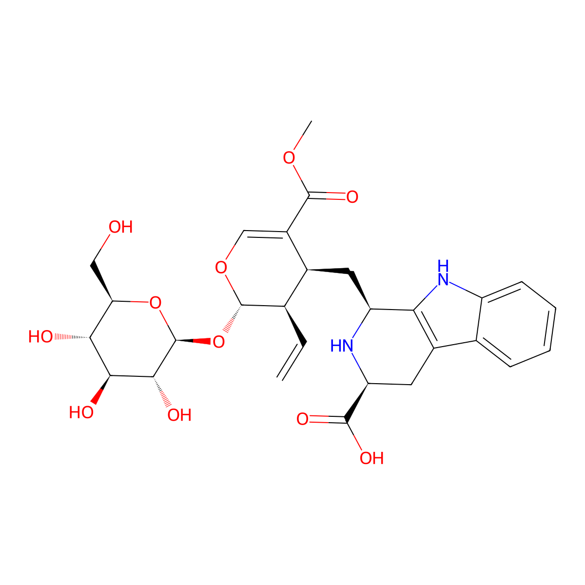 Carboxystrictosidine molecular structure, CAS 34371-47-6