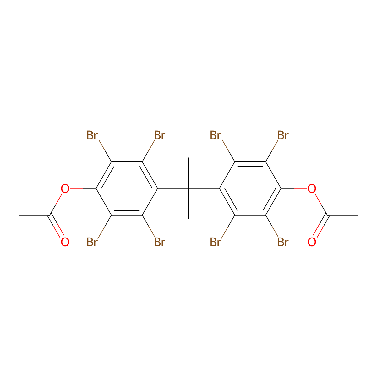 Phenol, 4,4'-(1-methylethylidene)bis(2,3,5,6-tetrabromo-, diacetate molecular structure, CAS 34372-18-4