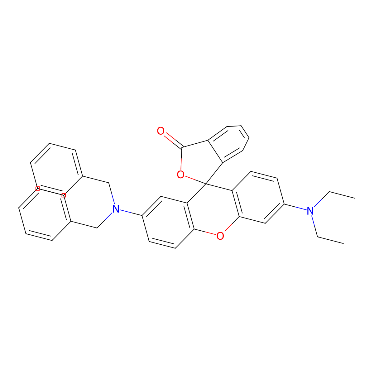 2'-(Dibenzylamino)-6'-(diethylamino)fluorane molecular structure, CAS 34372-72-0