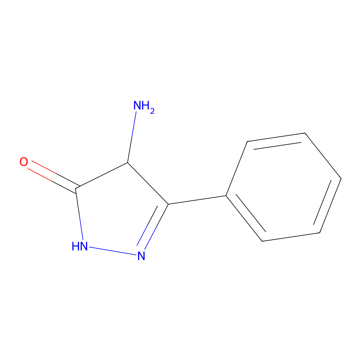 4-Amino-3-phenyl-4,5-dihydro-1H-pyrazol-5-one molecular structure, CAS 34374-63-5