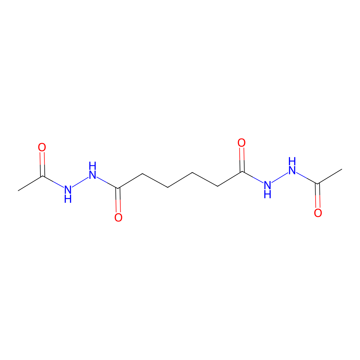 Hexanedioic acid, 1,6-bis(2-acetylhydrazide) molecular structure, CAS 34375-39-8