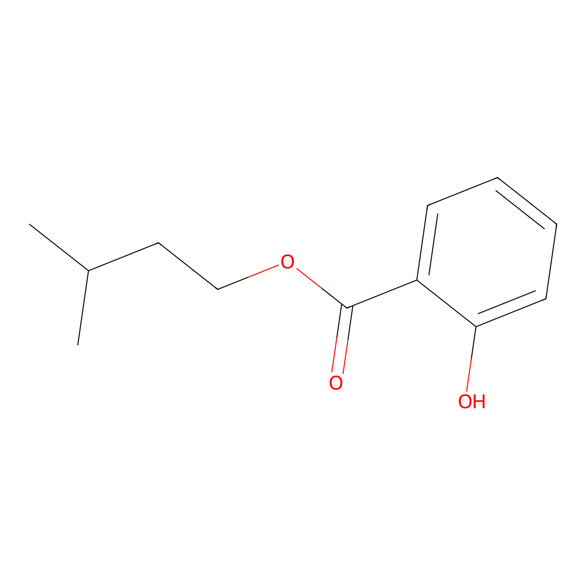 Isoamyl salicylate molecular structure, CAS 34377-38-3