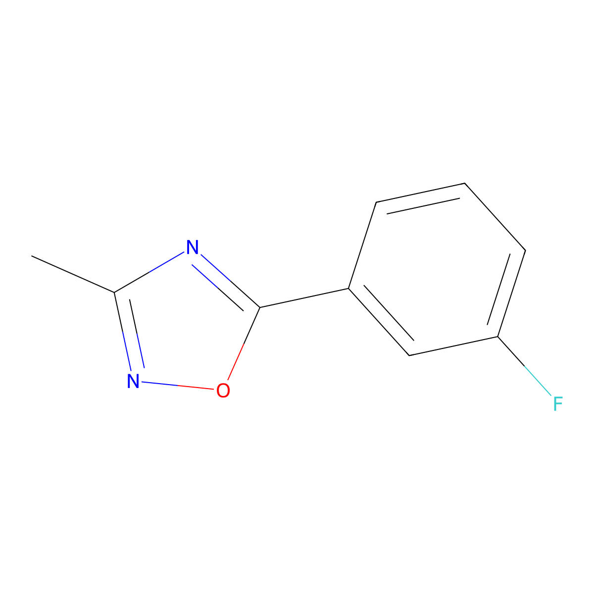 5-(3-Fluorophenyl)-3-methyl-1,2,4-oxadiazole molecular structure, CAS 343771-07-3