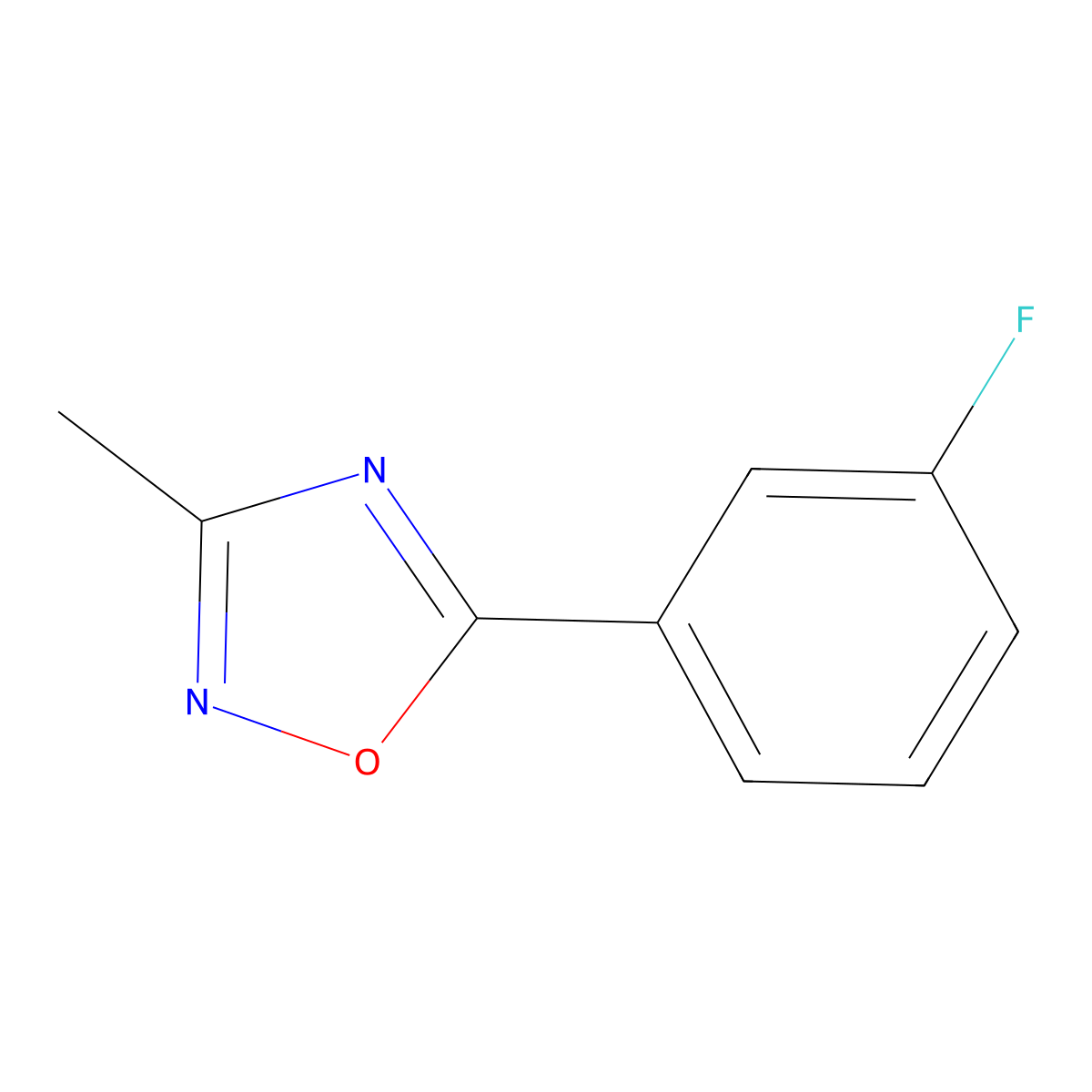 5-(3-Fluorophenyl)-3-methyl-1,2,4-oxadiazole molecular structure, CAS 343771-07-3
