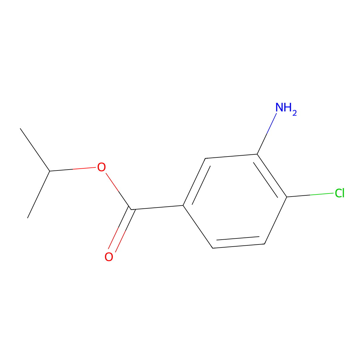 Propan-2-yl 3-amino-4-chlorobenzoate molecular structure, CAS 343773-02-4