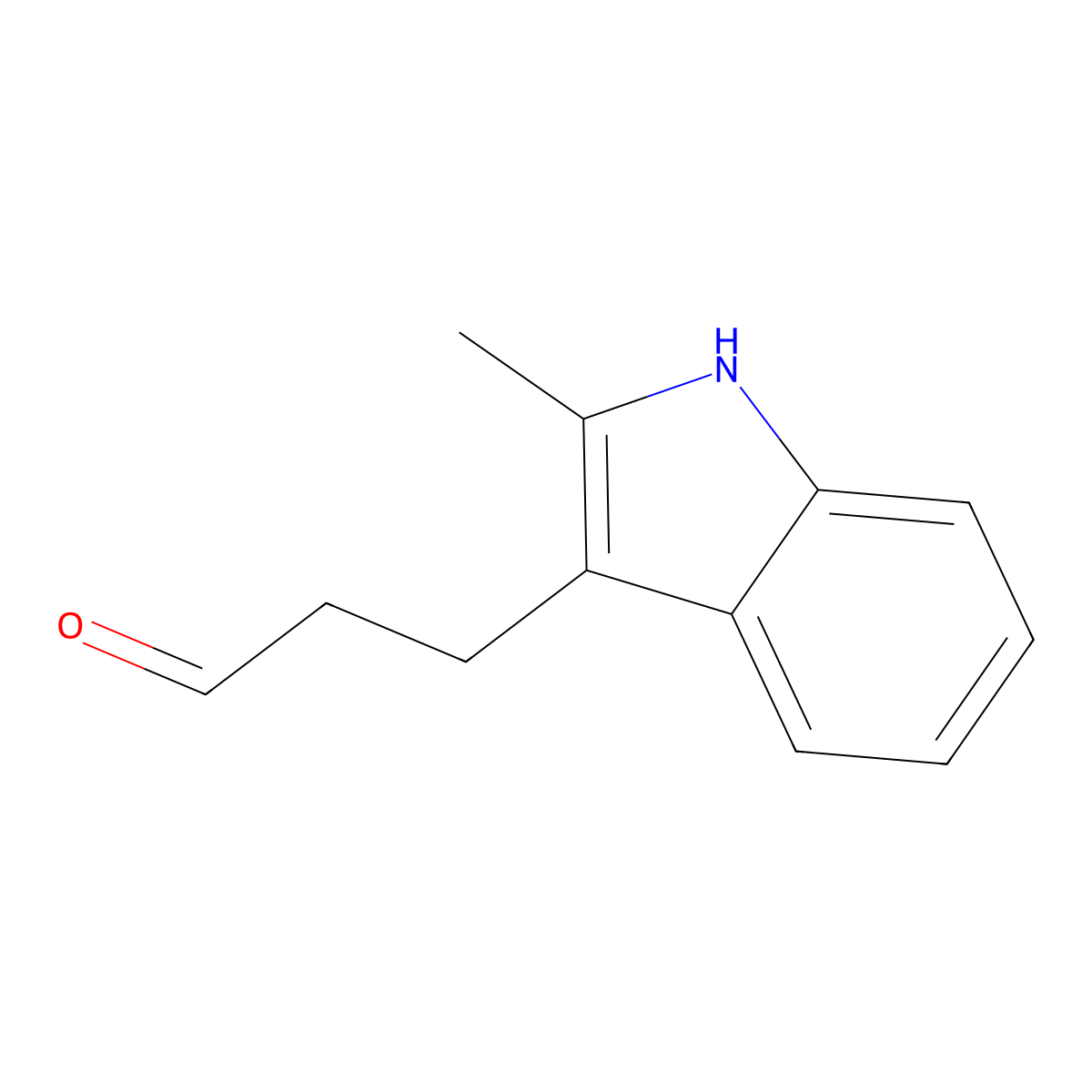 3-(2-methyl-1H-indol-3-yl)propanal molecular structure, CAS 343773-93-3