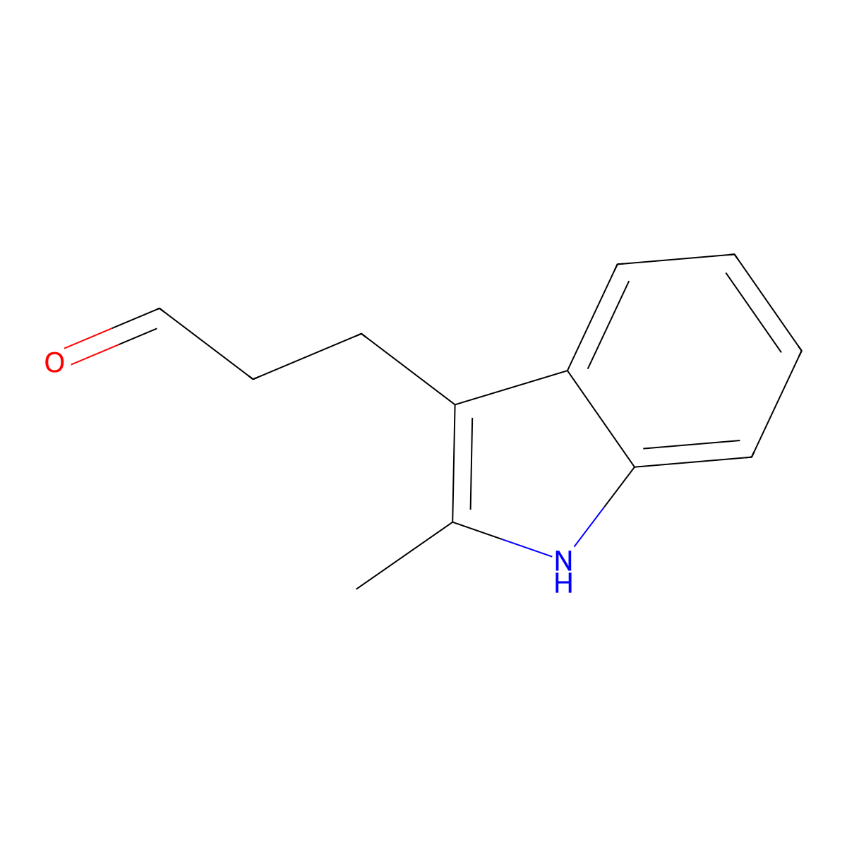 3-(2-methyl-1H-indol-3-yl)propanal molecular structure, CAS 343773-93-3