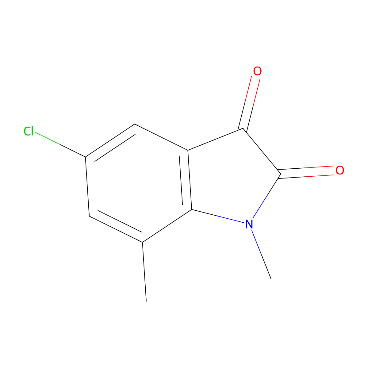 5-chloro-1,7-dimethyl-2,3-dihydro-1H-indole-2,3-dione molecular structure, CAS 343774-29-8