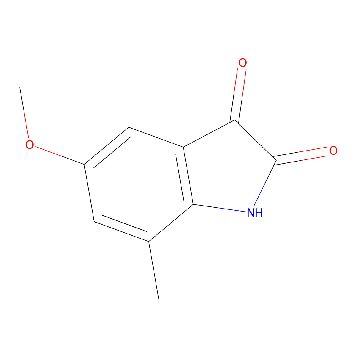 5-methoxy-7-methyl-2,3-dihydro-1H-indole-2,3-dione molecular structure, CAS 343774-48-1