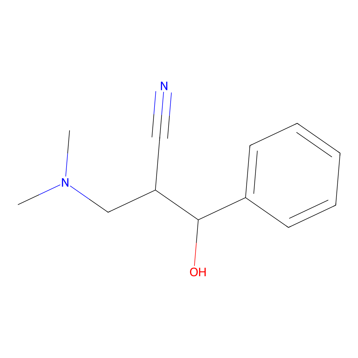 2-[(Dimethylamino)methyl]-3-hydroxy-3-phenylpropanenitrile molecular structure, CAS 343776-88-5