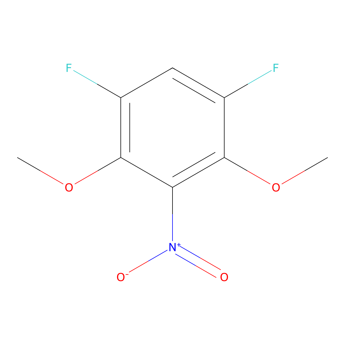 1,5-Difluoro-2,4-dimethoxy-3-nitrobenzene molecular structure, CAS 343777-14-0
