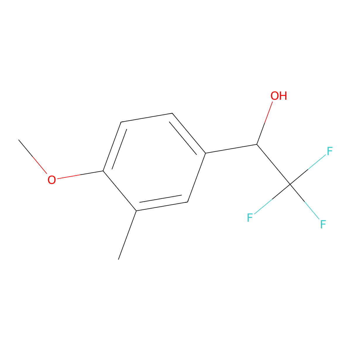 2,2,2-Trifluoro-1-(4-methoxy-3-methylphenyl)ethan-1-ol molecular structure, CAS 343777-46-8