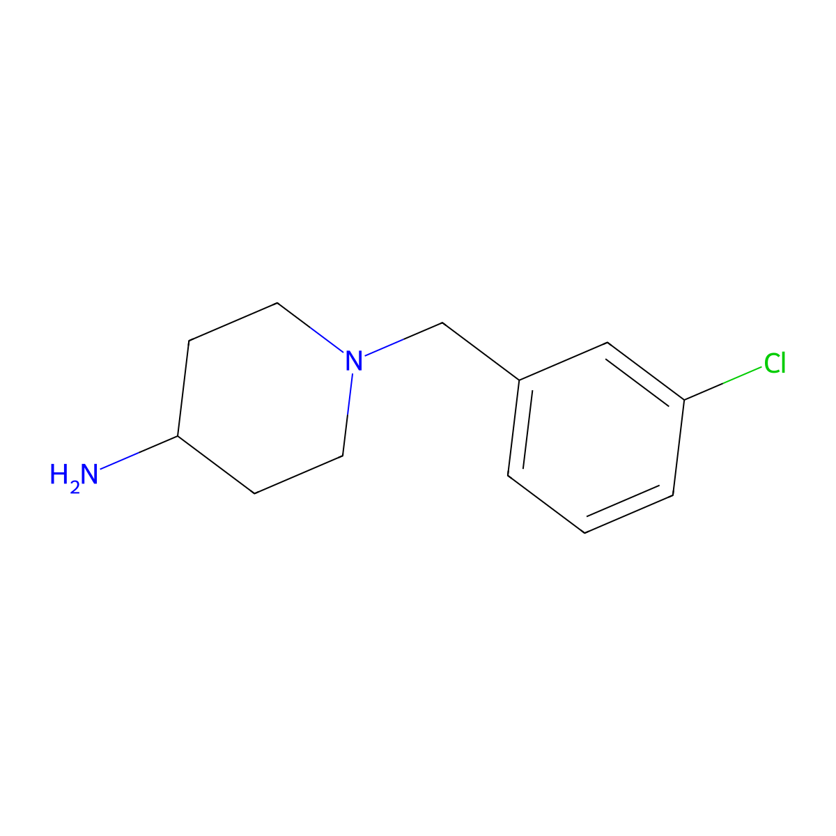 1-(3-Chlorobenzyl)piperidin-4-amine molecular structure, CAS 343778-59-6