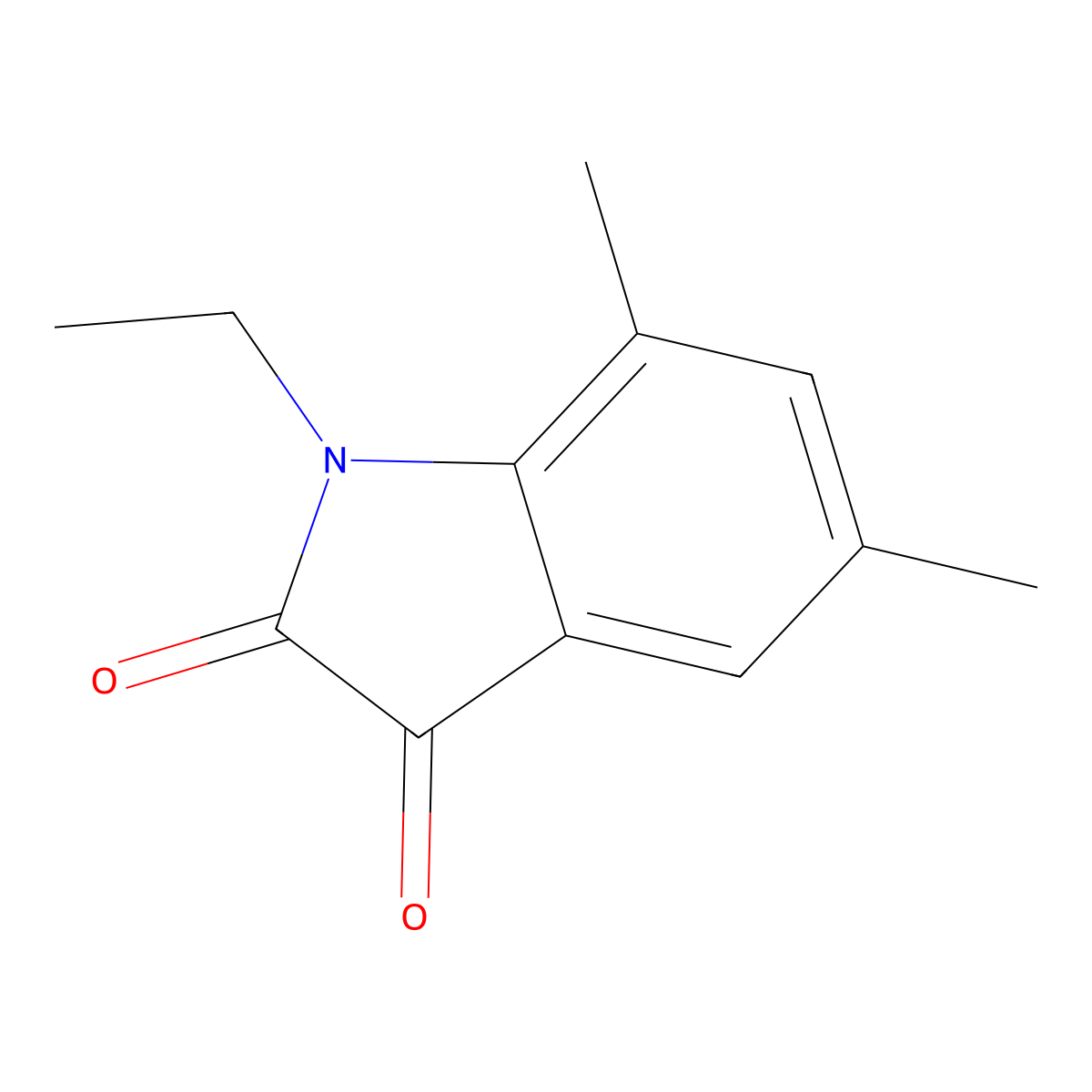 1-Ethyl-5,7-dimethylindoline-2,3-dione molecular structure, CAS 343778-66-5