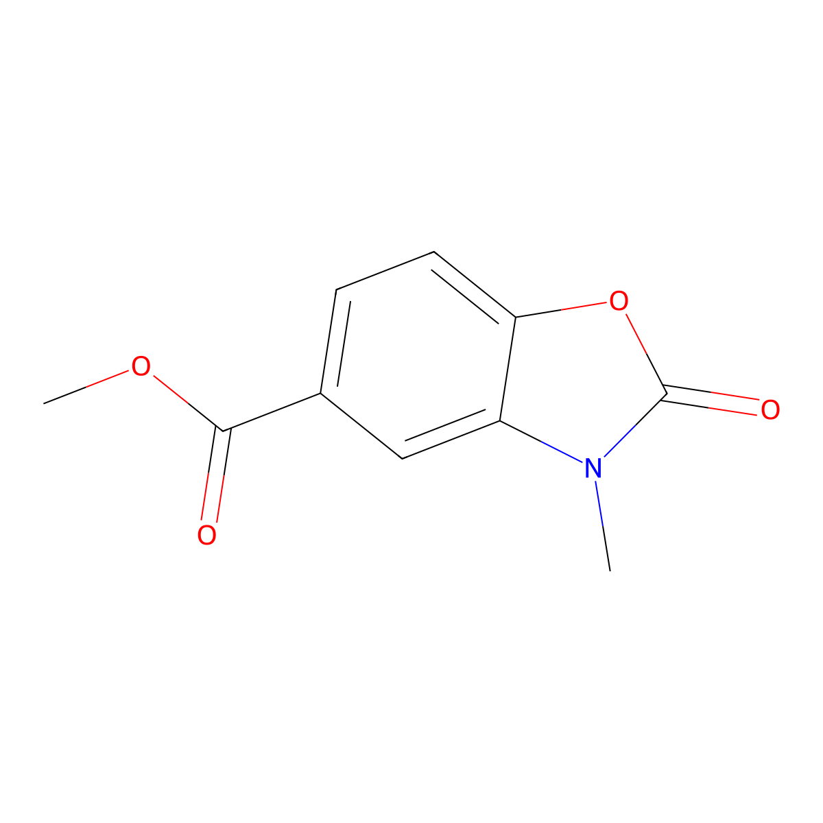 Methyl 3-methyl-2-oxo-2,3-dihydro-1,3-benzoxazole-5-carboxylate molecular structure, CAS 343778-77-8