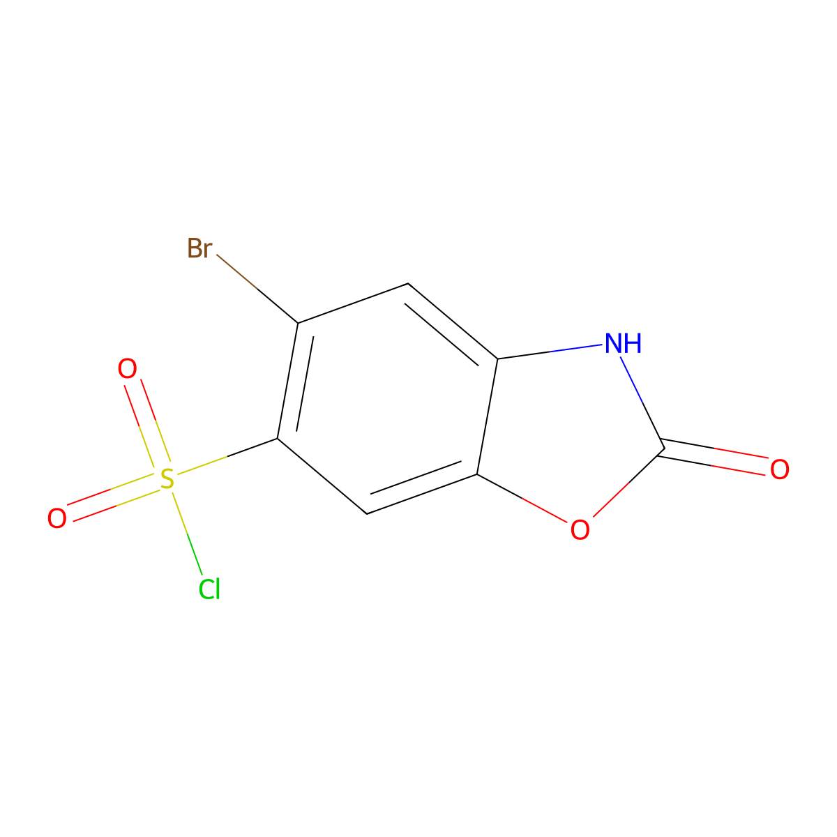 5-Bromo-2-oxo-2,3-dihydro-1,3-benzoxazole-6-sulfonyl chloride molecular structure, CAS 343779-10-2