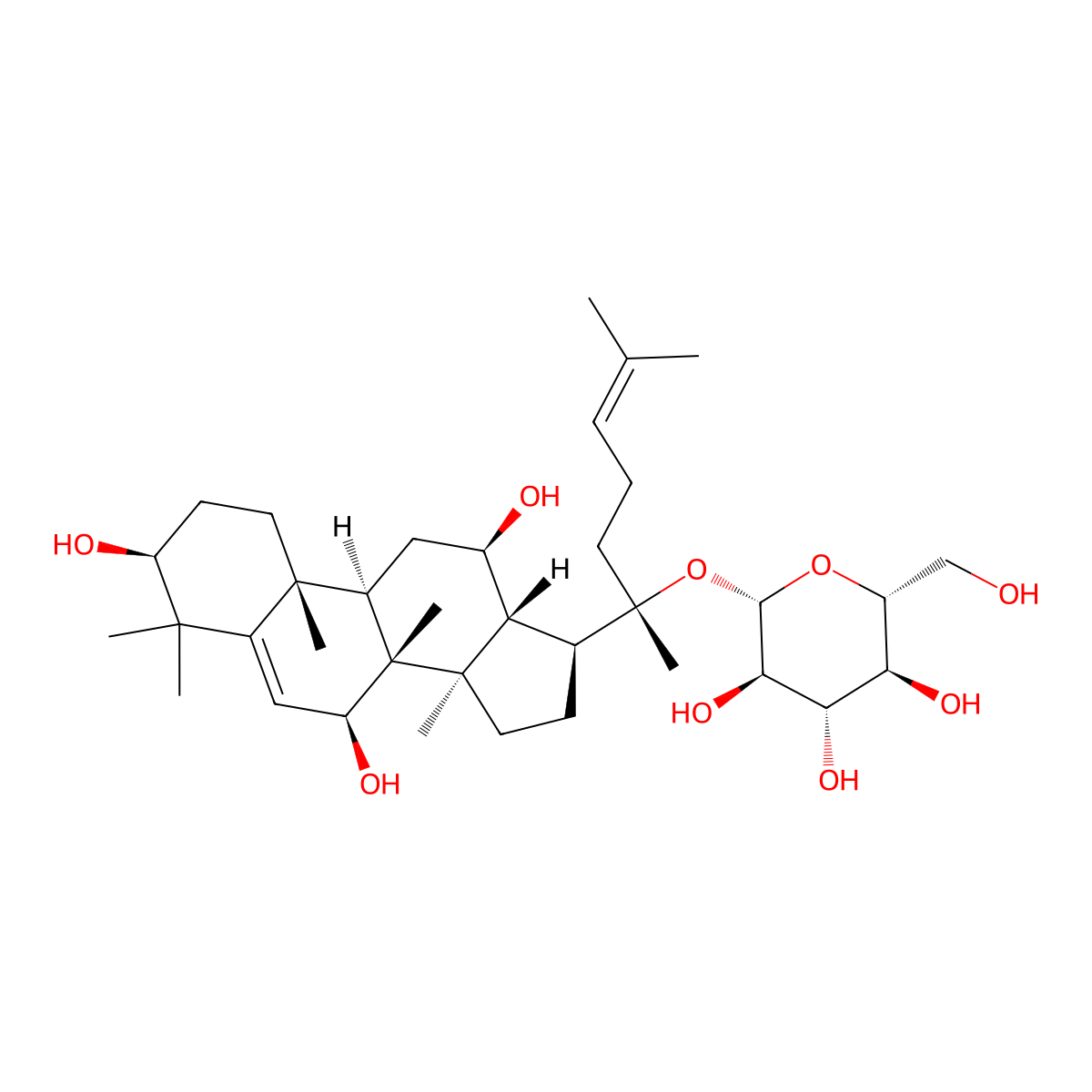 Ginsenoside Rh7 molecular structure, CAS 343780-68-7