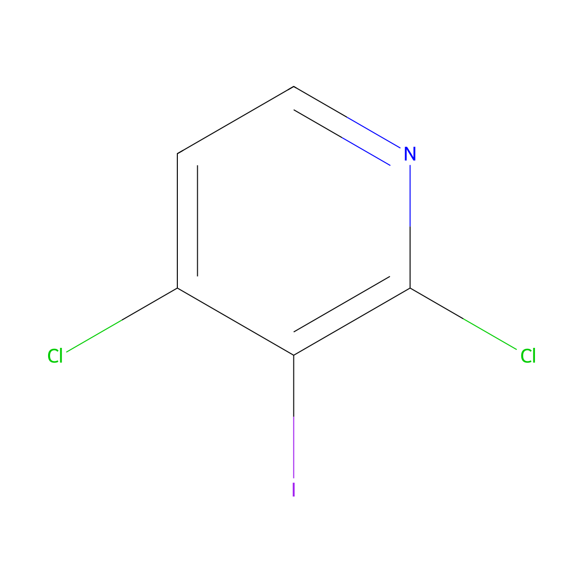 2,4-Dichloro-3-iodopyridine molecular structure, CAS 343781-36-2