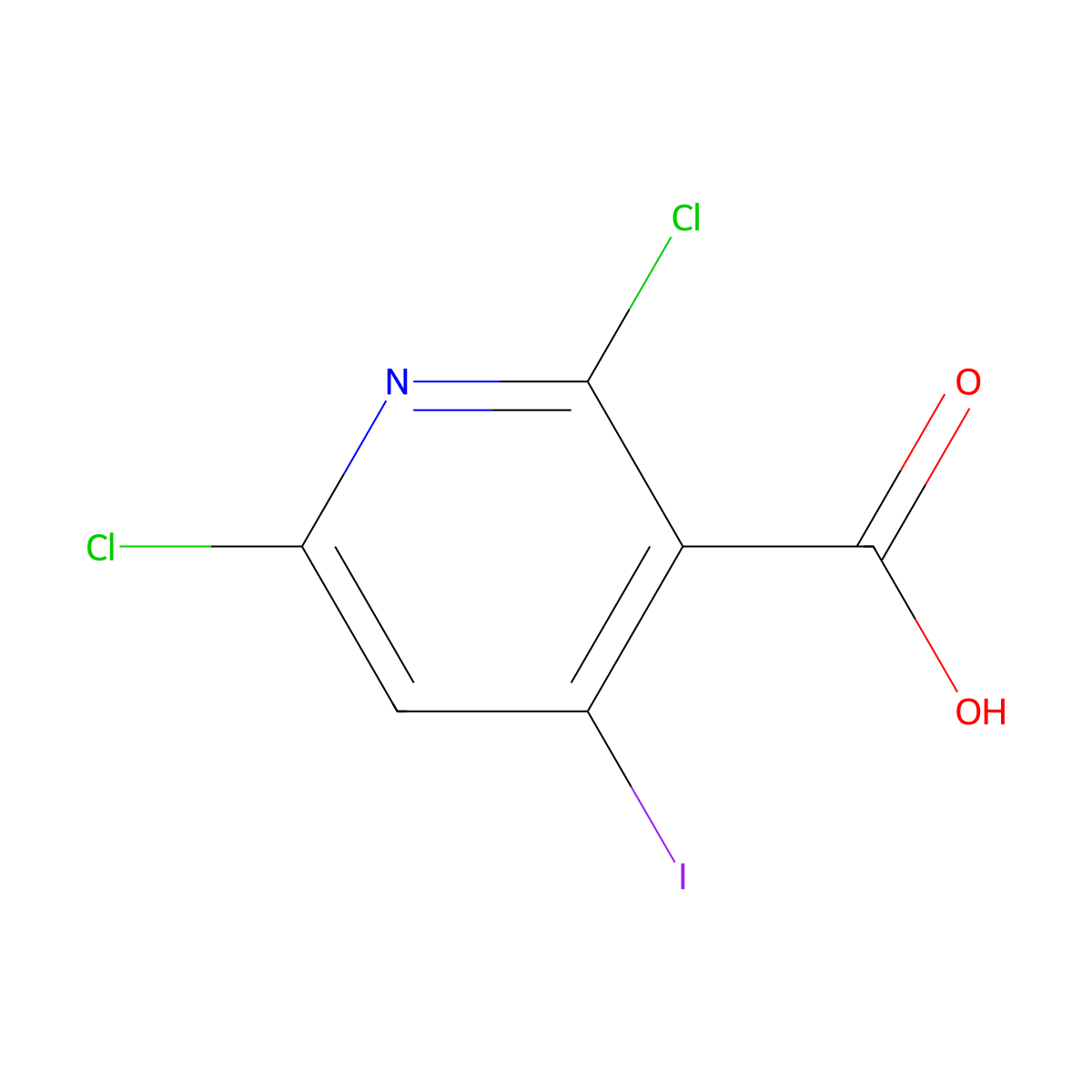 2,6-Dichloro-4-iodopyridine-3-carboxylic acid molecular structure, CAS 343781-55-5