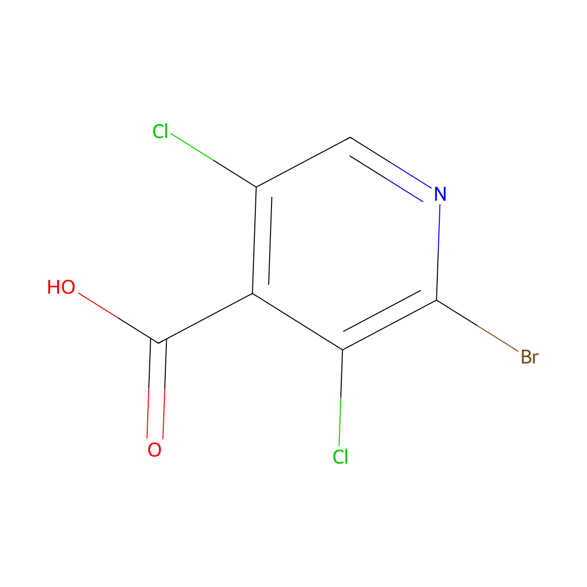 2-Bromo-3,5-dichloroisonicotinic acid molecular structure, CAS 343781-56-6