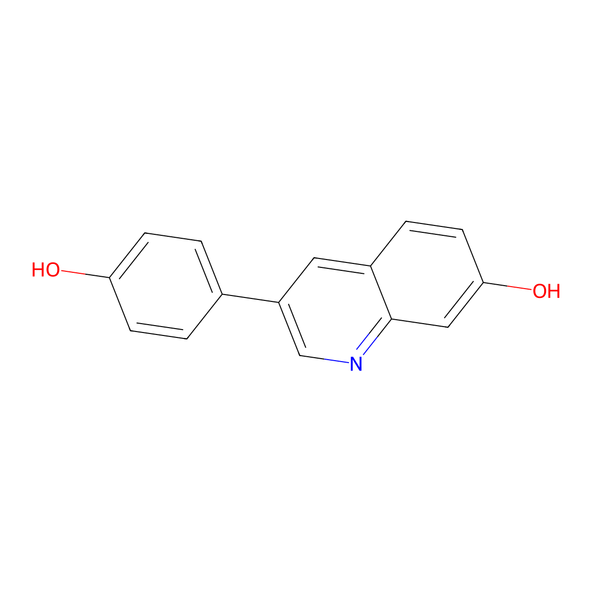 3-(4-Hydroxyphenyl)quinolin-7-ol molecular structure, CAS 343786-19-6