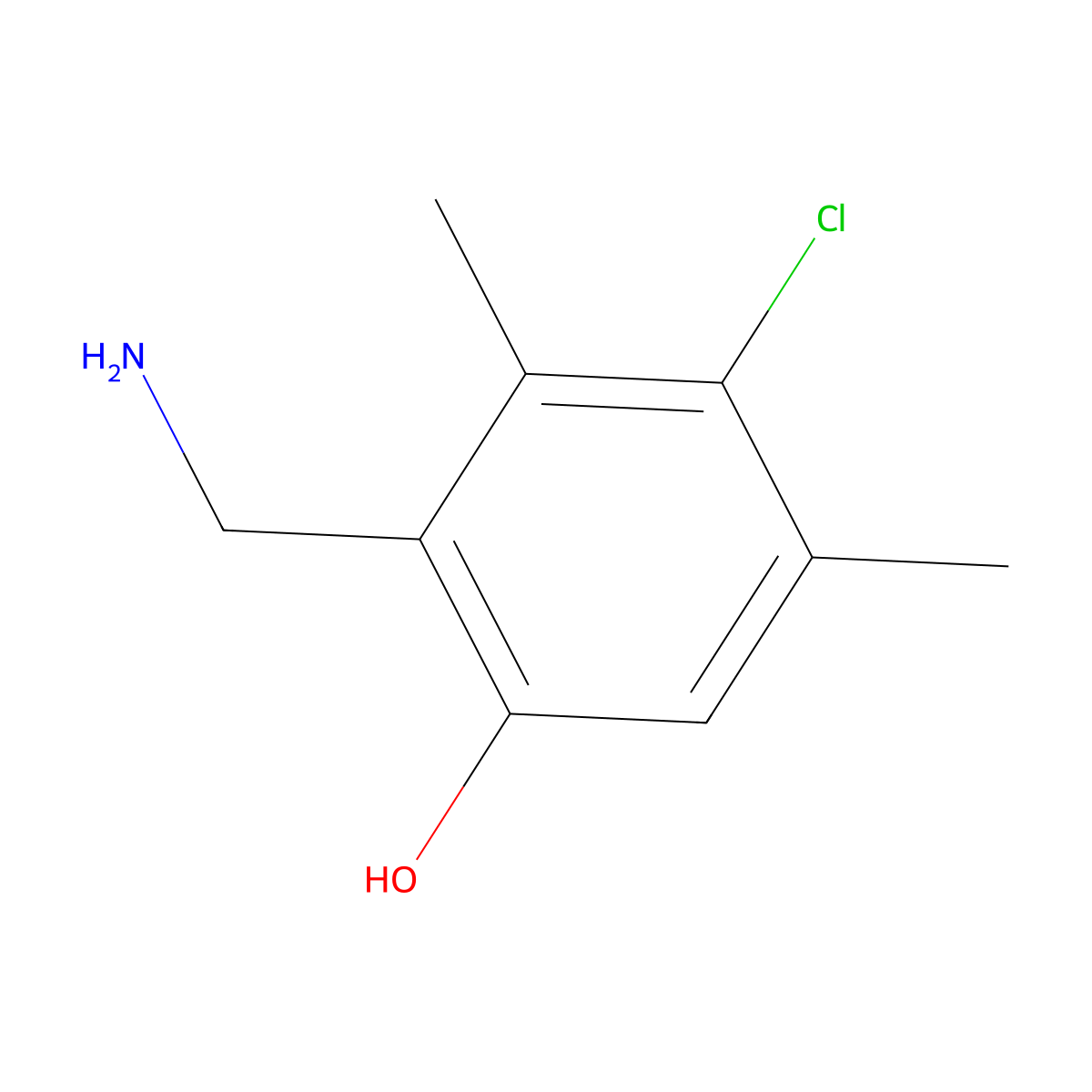 2-(Aminomethyl)-4-chloro-3,5-dimethylphenol molecular structure, CAS 343786-29-8