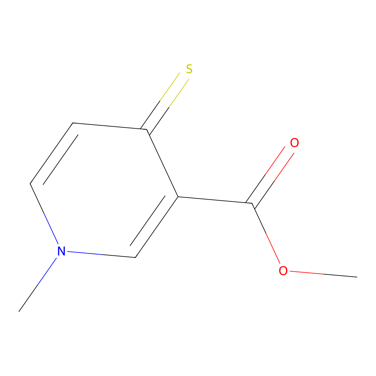 Methyl 1,4-dihydro-1-methyl-4-thioxo-3-pyridinecarboxylate molecular structure, CAS 343787-51-9
