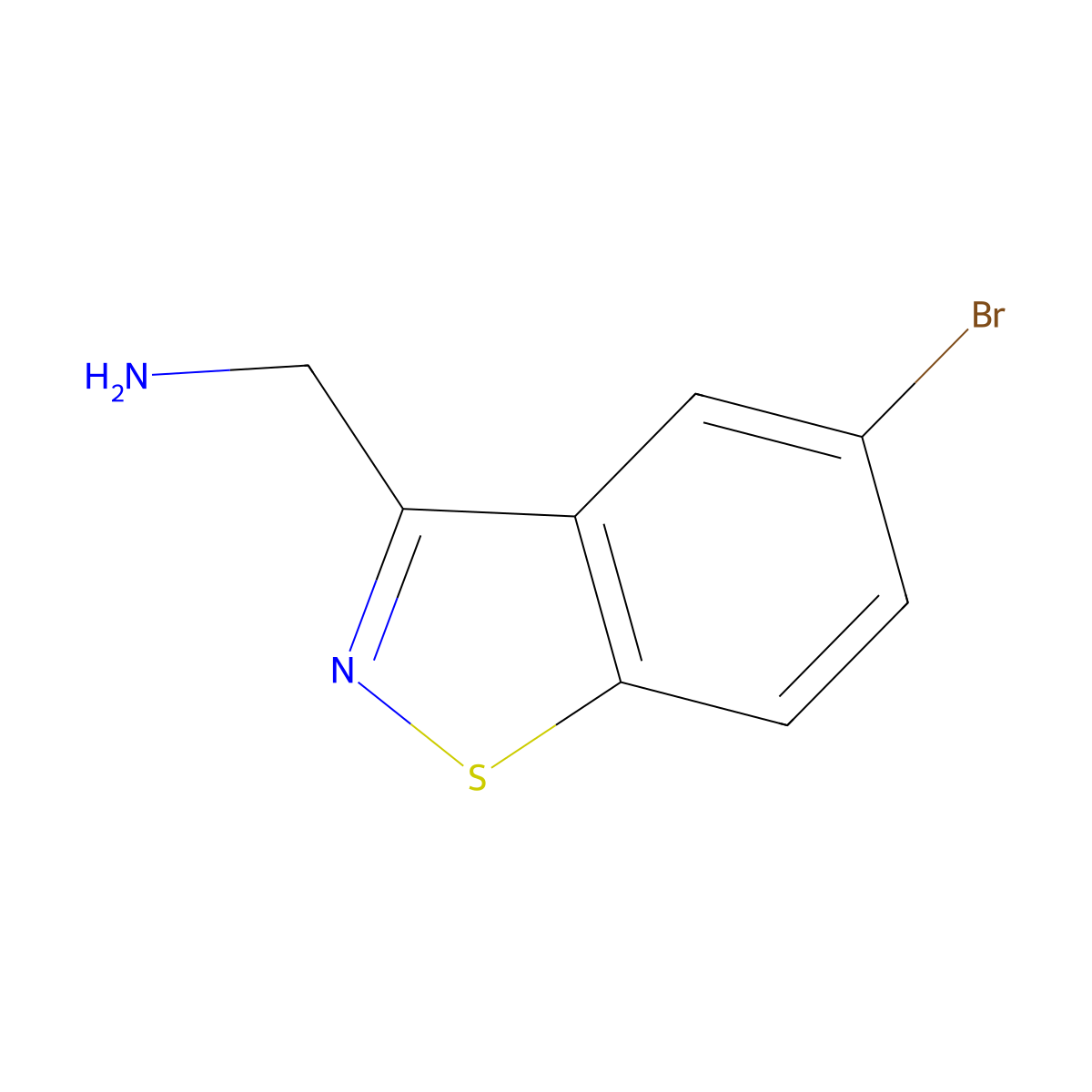 (5-Bromo-1,2-benzothiazol-3-yl)methanamine molecular structure, CAS 343787-74-6