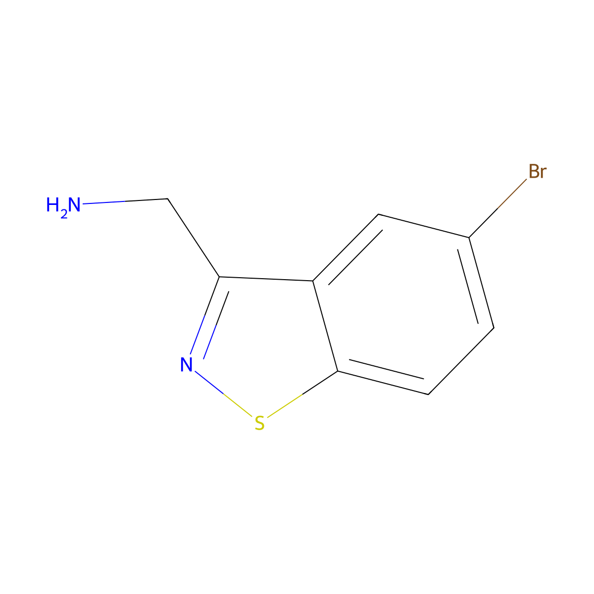 (5-Bromo-1,2-benzothiazol-3-yl)methanamine molecular structure, CAS 343787-74-6