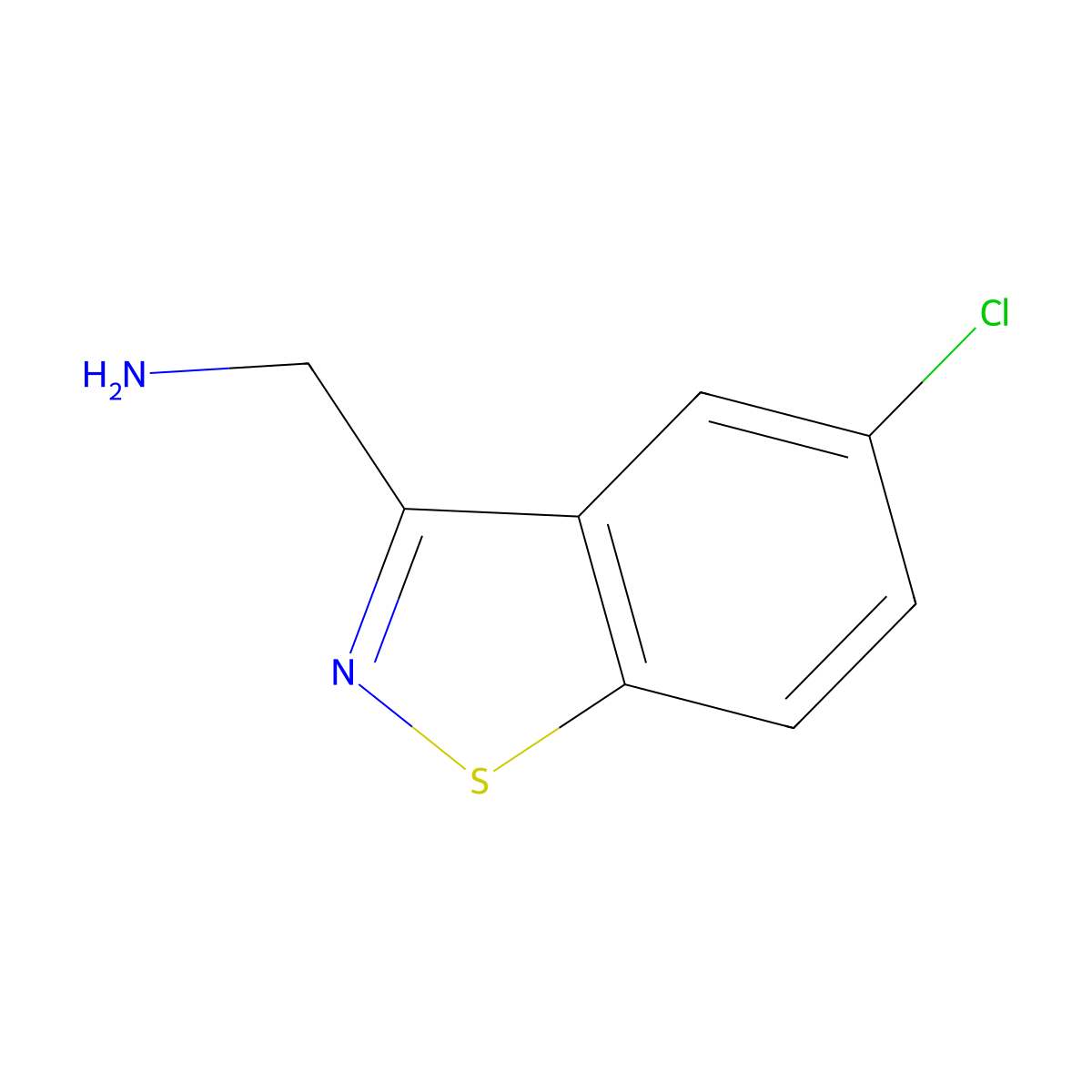 (5-Chloro-1,2-benzothiazol-3-yl)methanamine molecular structure, CAS 343787-77-9