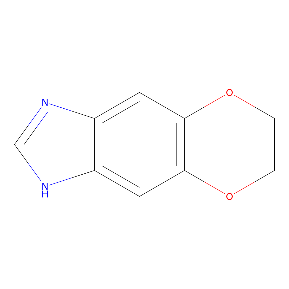 6,7-dihydro-1H-[1,4]dioxino[2,3-f]benzimidazole molecular structure, CAS 343788-75-0