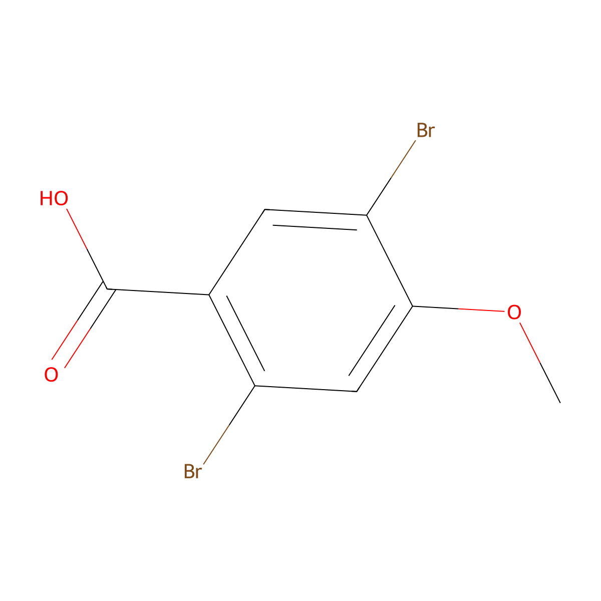 2,5-Dibromo-4-methoxybenzoic acid molecular structure, CAS 343789-45-7