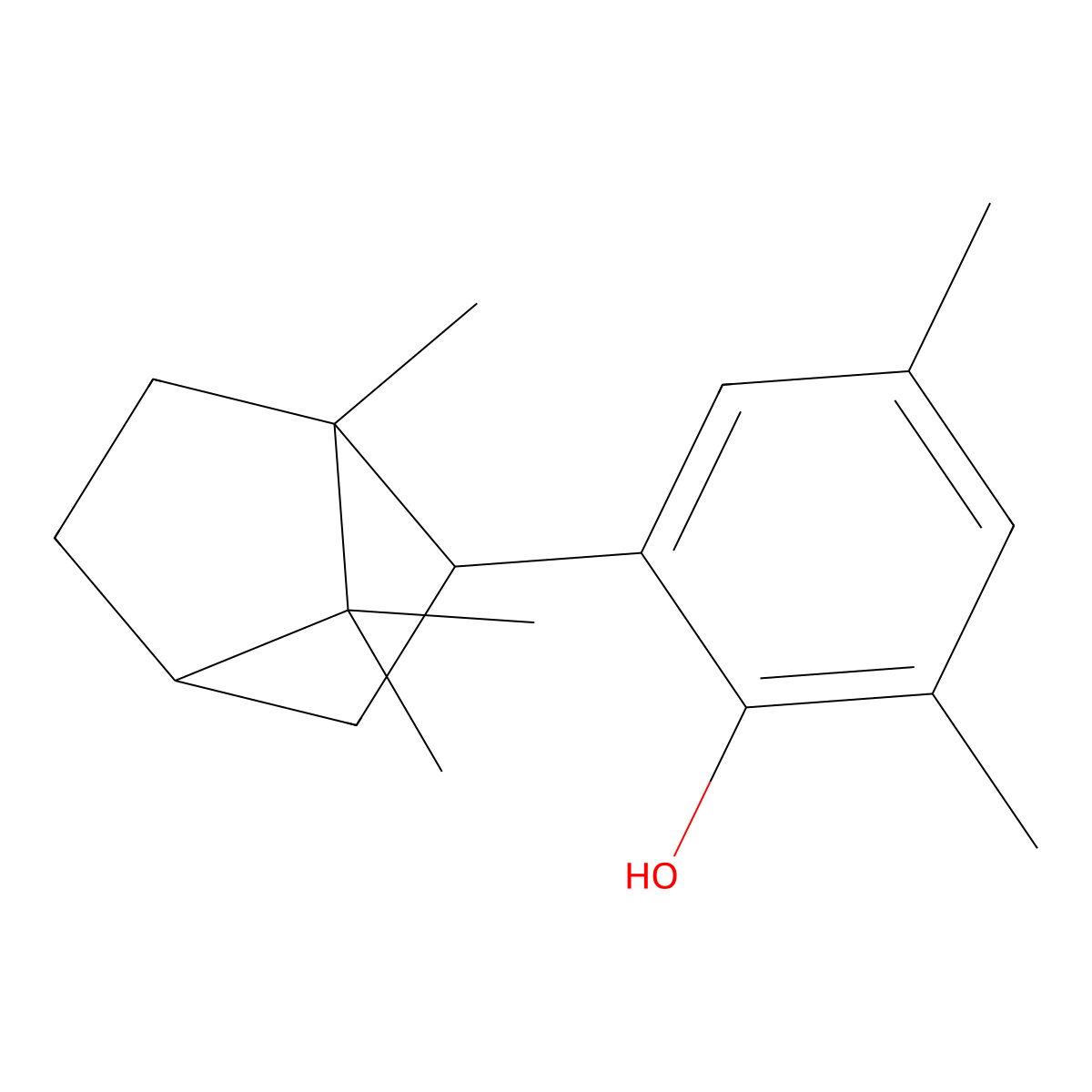 Phenol, 2,4-dimethyl-6-(1,7,7-trimethylbicyclo(2.2.1)hept-2-yl)-, exo- molecular structure, CAS 34379-49-2