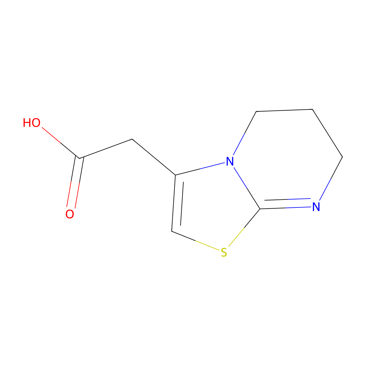 6,7-Dihydro-5H-[1,3]thiazolo[3,2-a]pyrimidin-3-ylacetic acid molecular structure, CAS 343791-95-7