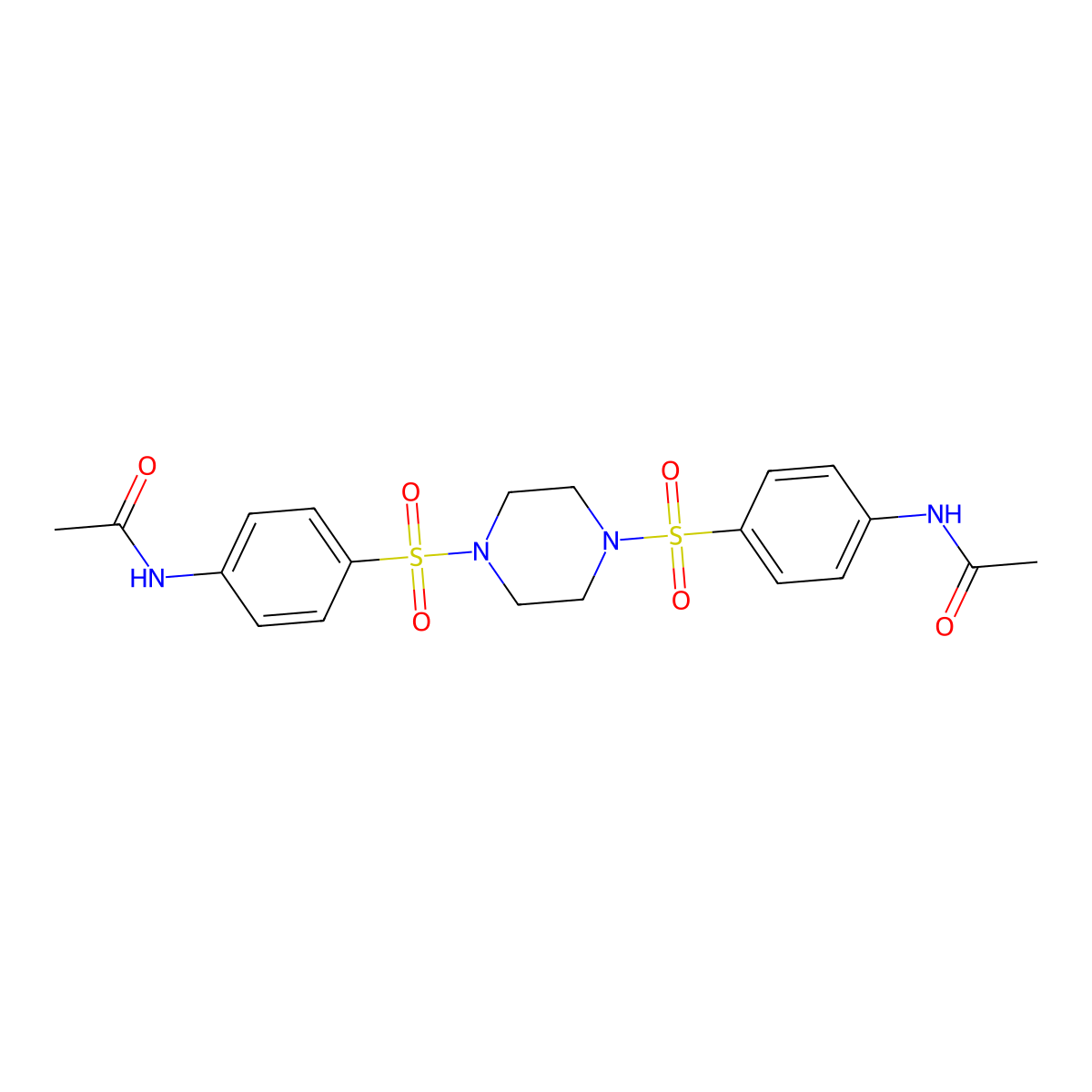 N-(4-{[4-(4-acetamidobenzenesulfonyl)piperazin-1-yl]sulfonyl}phenyl)acetamide molecular structure, CAS 343796-79-2