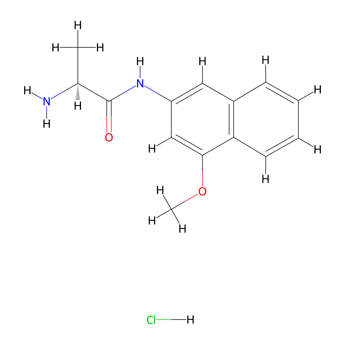 L-Alanine 4-methoxy-beta-naphthylamide hydrochloride molecular structure, CAS 3438-14-0