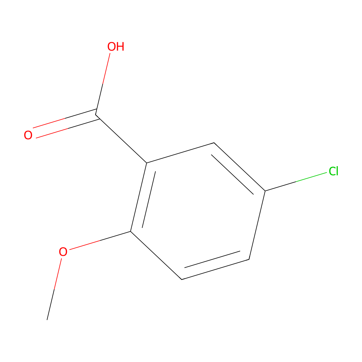 5-Chloro-o-anisic acid molecular structure, CAS 3438-16-2