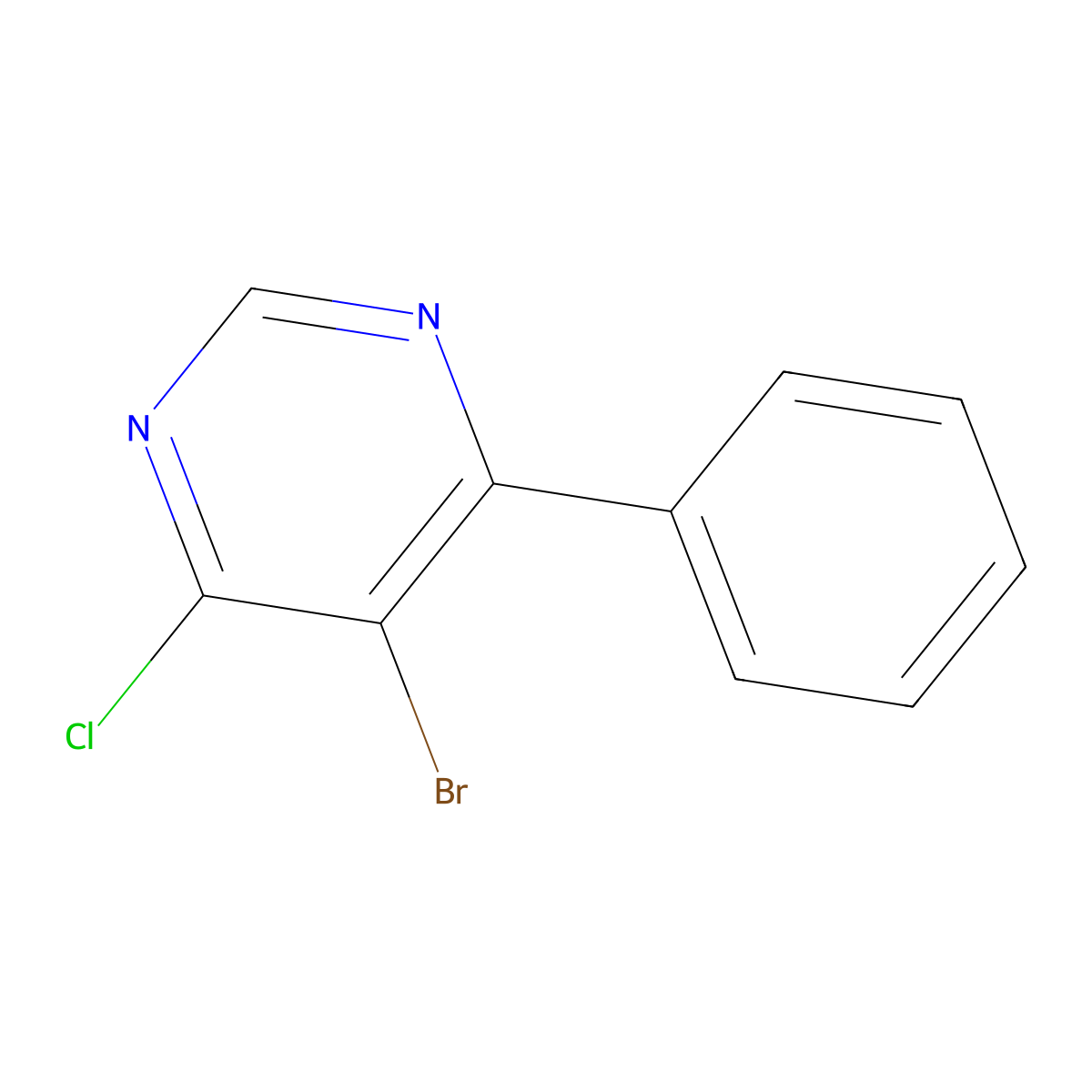 5-Bromo-4-chloro-6-phenylpyrimidine molecular structure, CAS 3438-56-0
