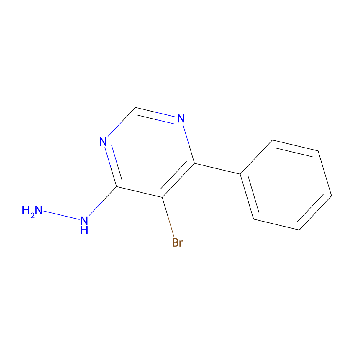5-Bromo-4-hydrazinyl-6-phenylpyrimidine molecular structure, CAS 3438-59-3