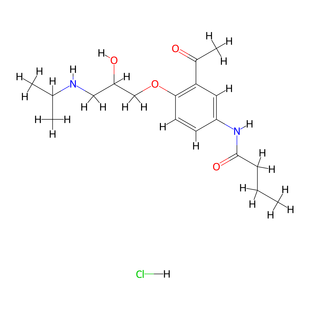 Acebutolol Hydrochloride molecular structure, CAS 34381-68-5