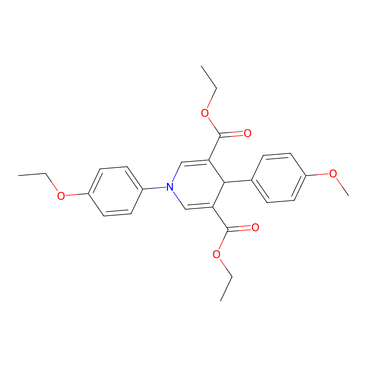 Diethyl 1-(4-ethoxyphenyl)-4-(4-methoxyphenyl)-1,4-dihydro-3,5-pyridinedicarboxylate molecular structure, CAS 343812-08-8