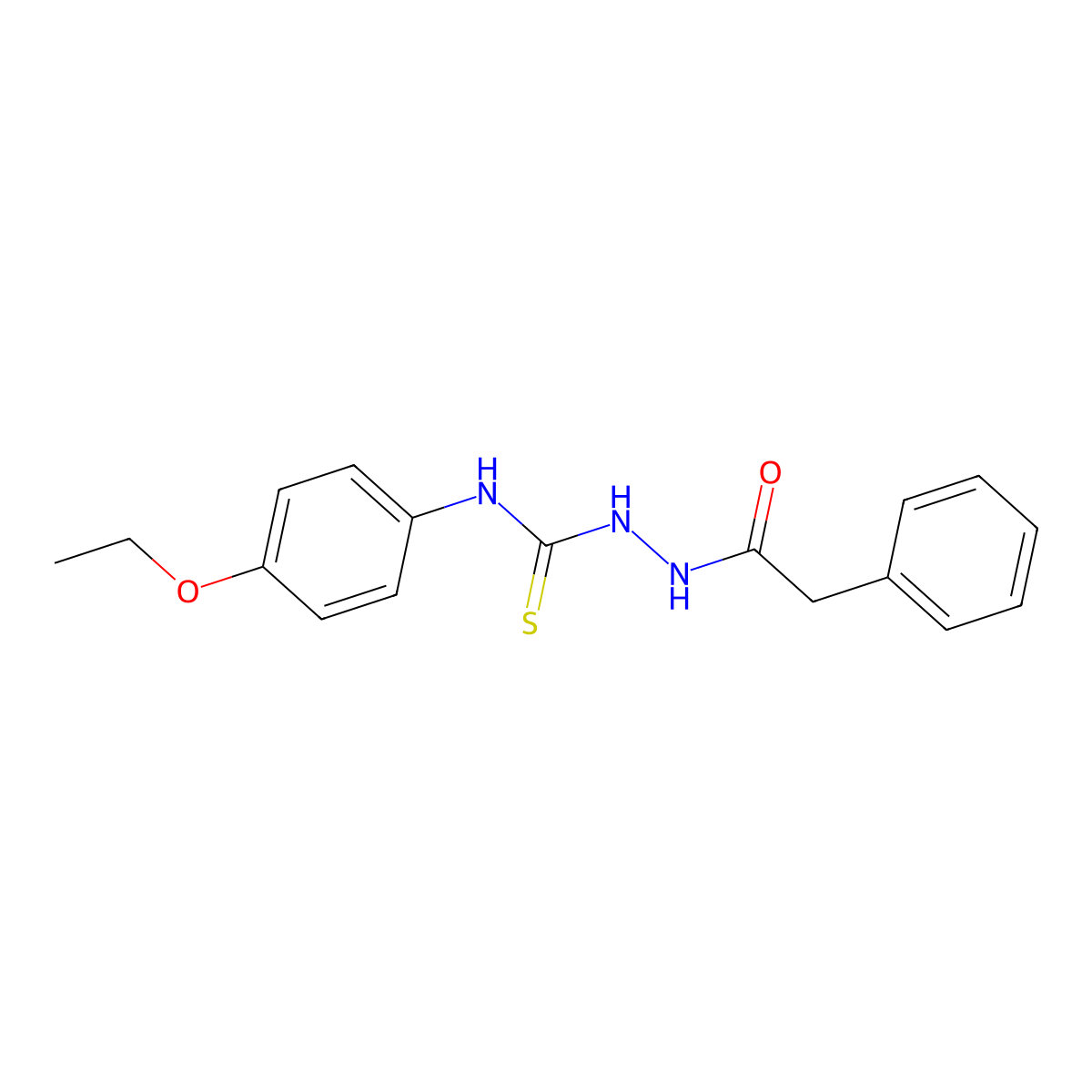 N-(4-ethoxyphenyl)-2-(phenylacetyl)hydrazinecarbothioamide molecular structure, CAS 343818-09-7