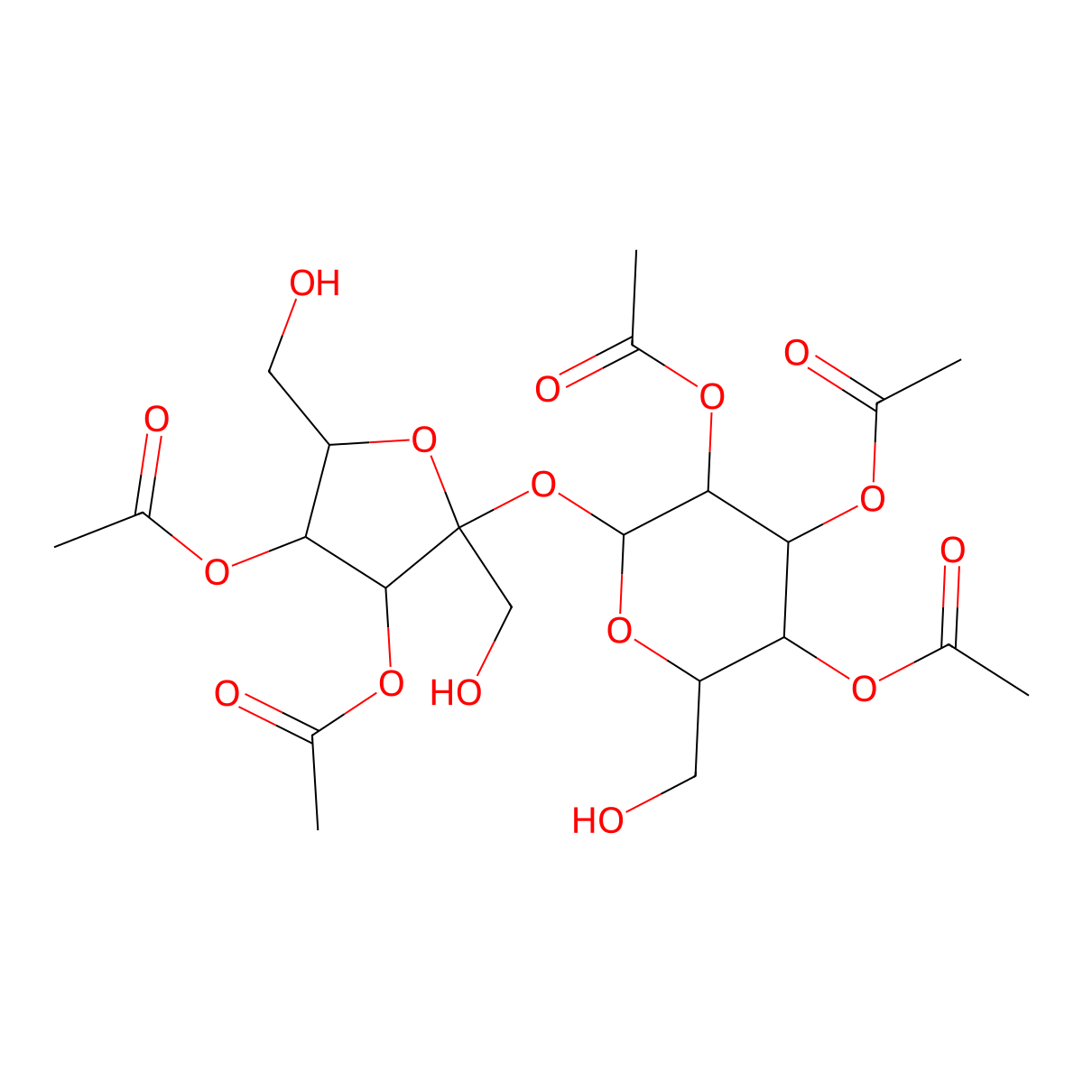 2,3,3',4,4'-Penta-O-acetylsucrose molecular structure, CAS 34382-02-0