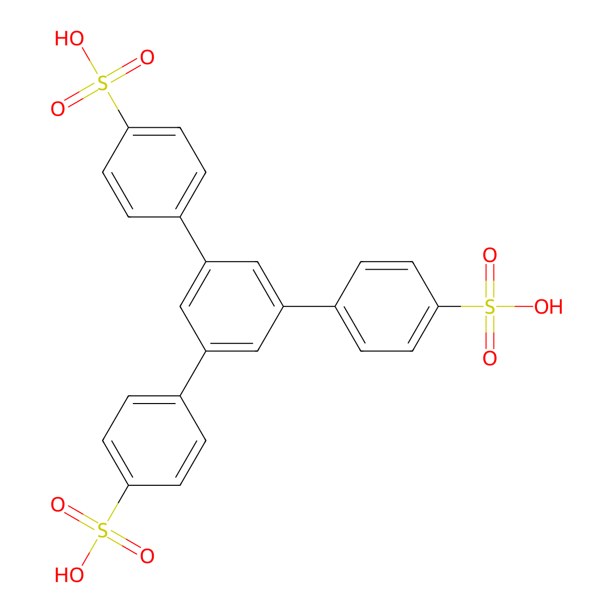 5'-(4-Sulfophenyl)-[1,1':3',1''-terphenyl]-4,4''-disulfonic acid molecular structure, CAS 343821-13-6