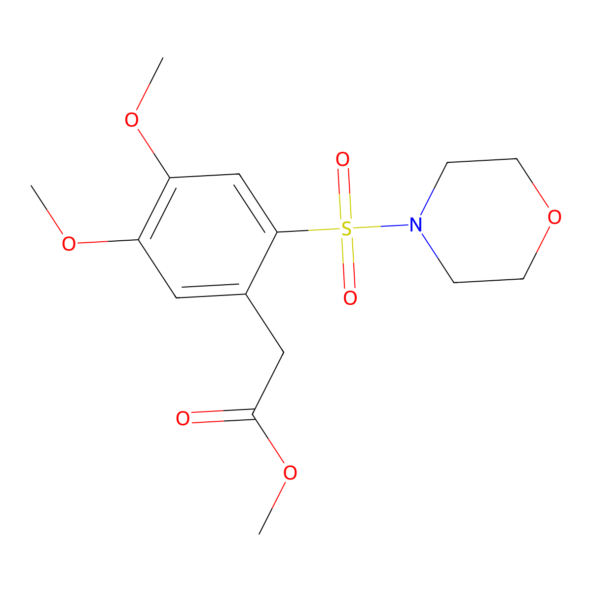 Methyl 2-[4,5-dimethoxy-2-(morpholinosulfonyl)phenyl]acetate molecular structure, CAS 343832-73-5